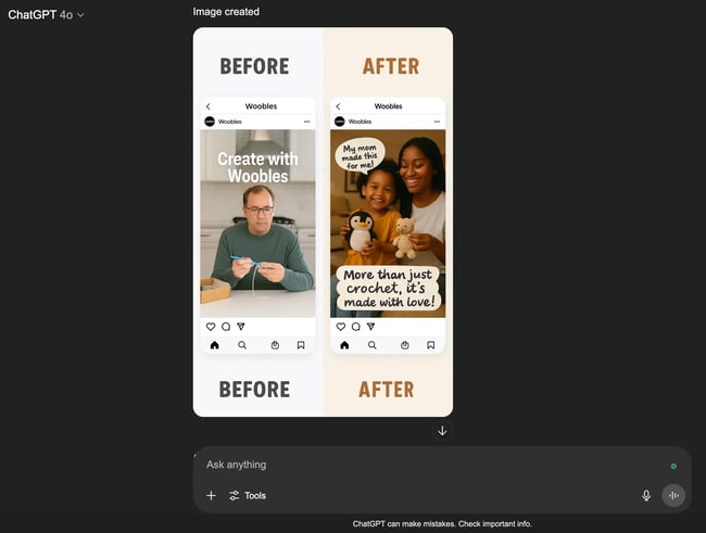 chatgpt-generated ads side by side showing the difference between a general ad and a targeted ad campaign